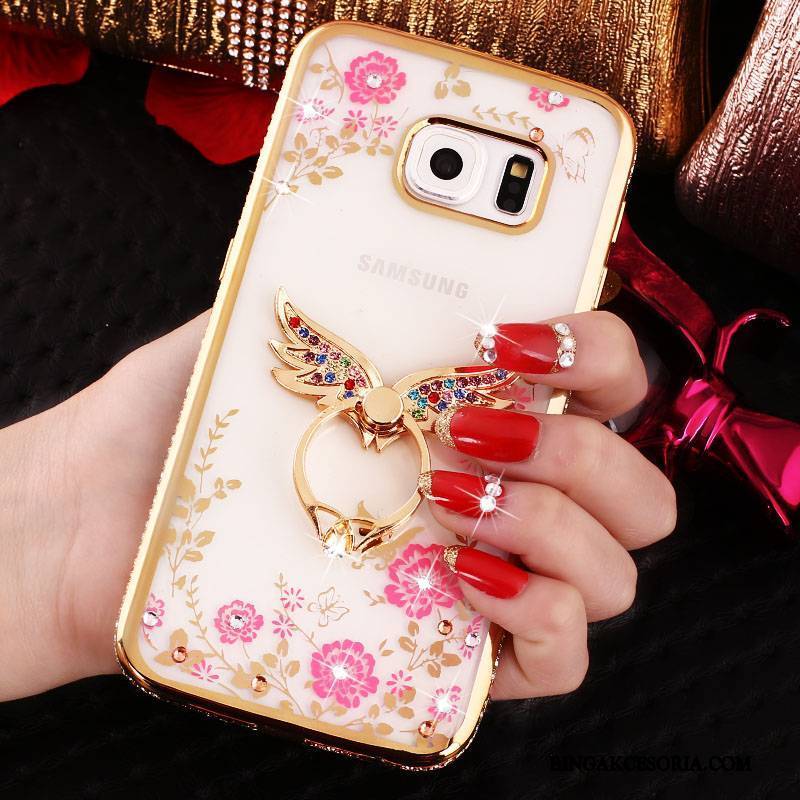 Samsung Galaxy S7 Edge Gwiazda Silikonowe Anti-fall Etui Rhinestone Futerał Ring