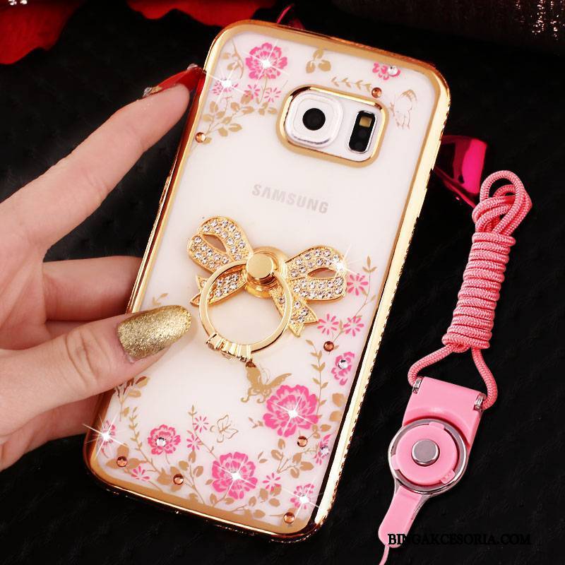 Samsung Galaxy S7 Edge Gwiazda Silikonowe Anti-fall Etui Rhinestone Futerał Ring