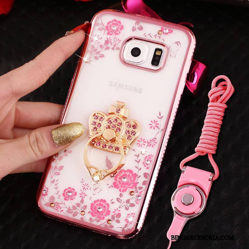 Samsung Galaxy S7 Edge Gwiazda Silikonowe Anti-fall Etui Rhinestone Futerał Ring