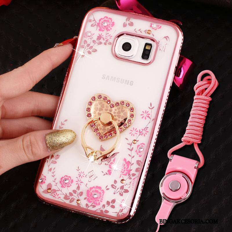 Samsung Galaxy S7 Edge Gwiazda Silikonowe Anti-fall Etui Rhinestone Futerał Ring