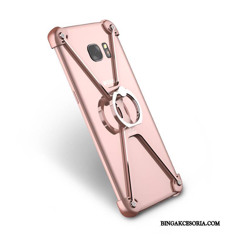 Samsung Galaxy S7 Futerał Metal Etui Kreatywne Etui Na Telefon Czarny Ring Anti-fall