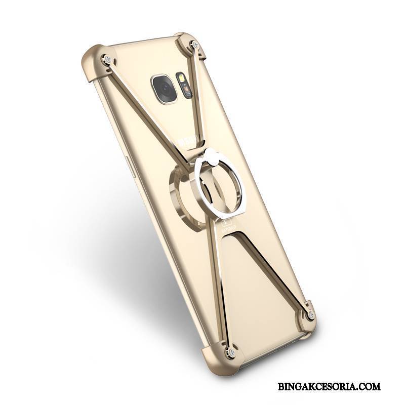 Samsung Galaxy S7 Futerał Metal Etui Kreatywne Etui Na Telefon Czarny Ring Anti-fall