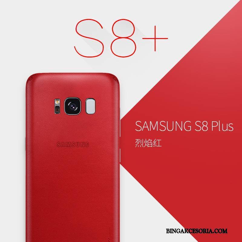 Samsung Galaxy S8+ Futerał All Inclusive Cienkie Czerwony Gwiazda Prawdziwa Skóra Kreatywne Ochraniacz