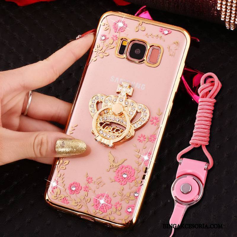 Samsung Galaxy S8 Futerał Gwiazda Rhinestone Etui Ring Ochraniacz Silikonowe Etui Na Telefon