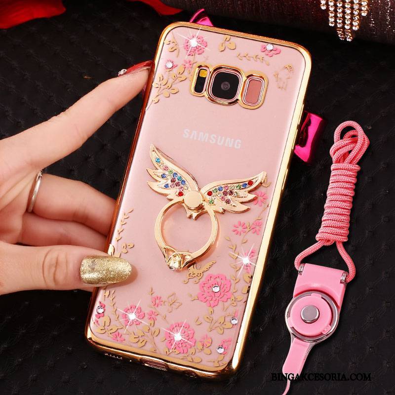 Samsung Galaxy S8 Futerał Gwiazda Rhinestone Etui Ring Ochraniacz Silikonowe Etui Na Telefon