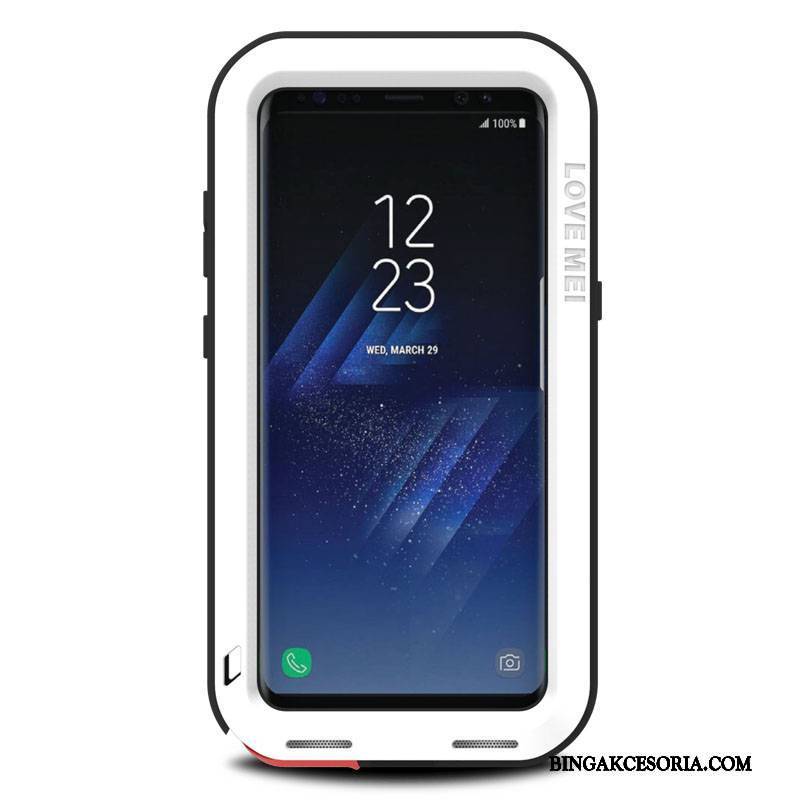 Samsung Galaxy S8+ Futerał Metal All Inclusive Ochraniacz Telefon Komórkowy Trzy Mechanizmy Obronne Szary Etui