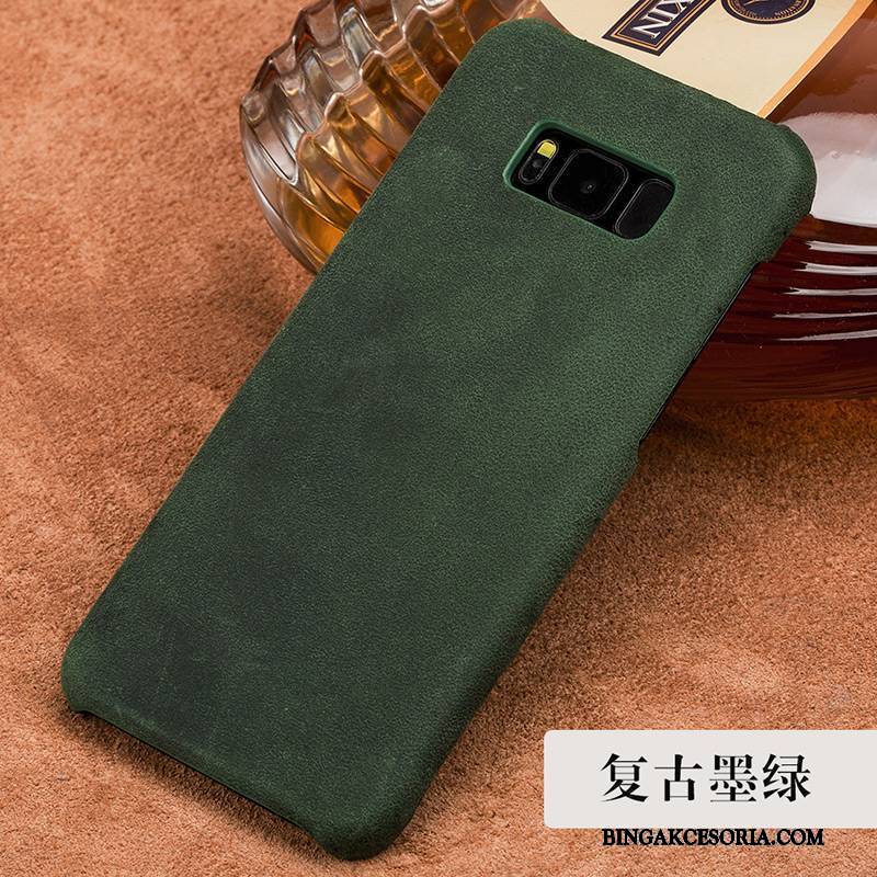 Samsung Galaxy S8+ Vintage Skórzany Futerał Wino Czerwone Moda Prawdziwa Skóra Tendencja Luksusowy