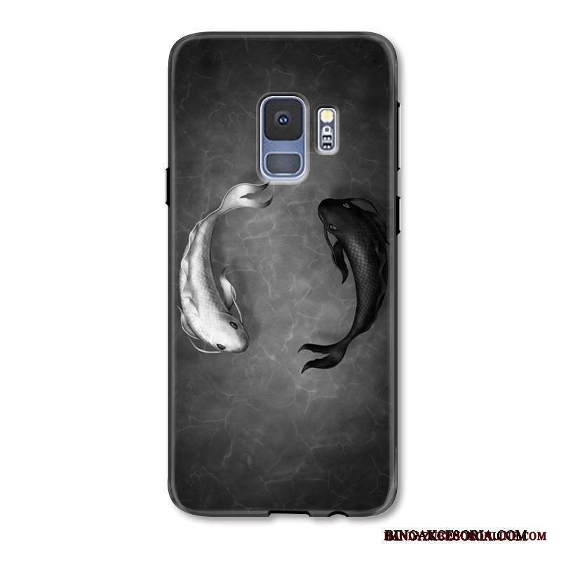 Samsung Galaxy S9+ Futerał Kalmary Etui Anti-fall Biały Gwiazda Czarny Chiński Styl