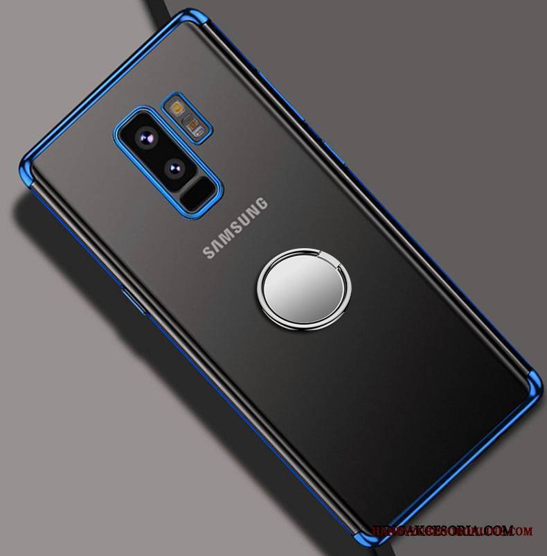 Samsung Galaxy S9+ Futerał Wspornik Czerwony Ochraniacz Etui Przezroczysty Silikonowe Ring