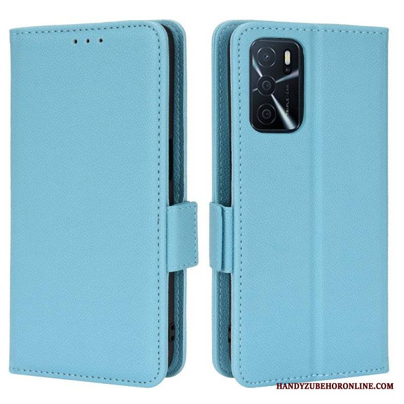 Skórzany Futerał do Oppo A16 / A16s Etui Folio Flap Double Litchi Nowe Kolory