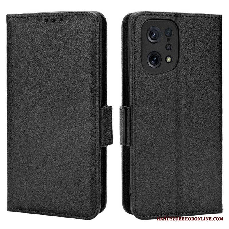 Skórzany Futerał do Oppo Find X5 Etui Folio Flap Double Nowe Kolory