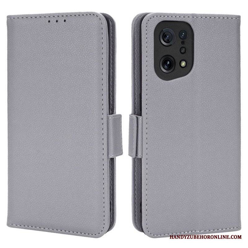 Skórzany Futerał do Oppo Find X5 Etui Folio Flap Double Nowe Kolory