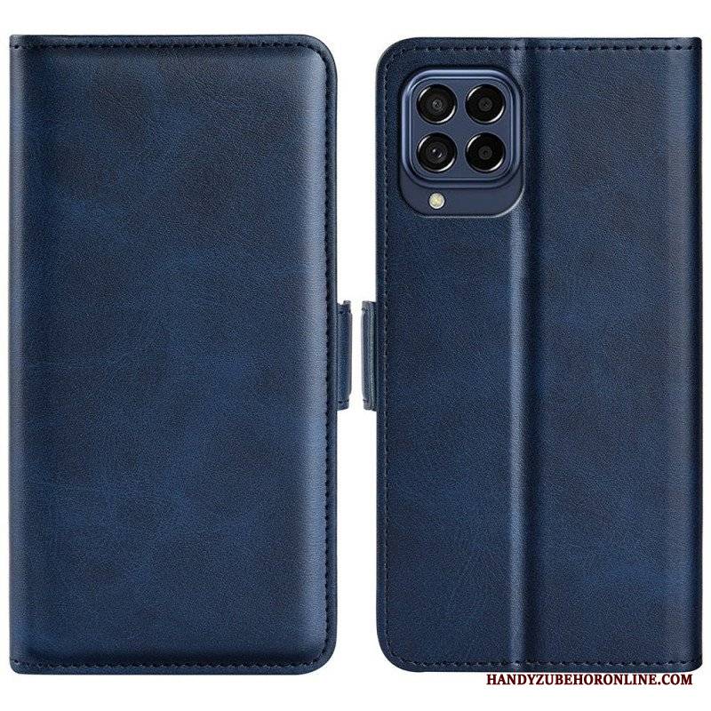 Skórzany Futerał do Samsung Galaxy M53 5G Etui Folio Podwójna Klapa