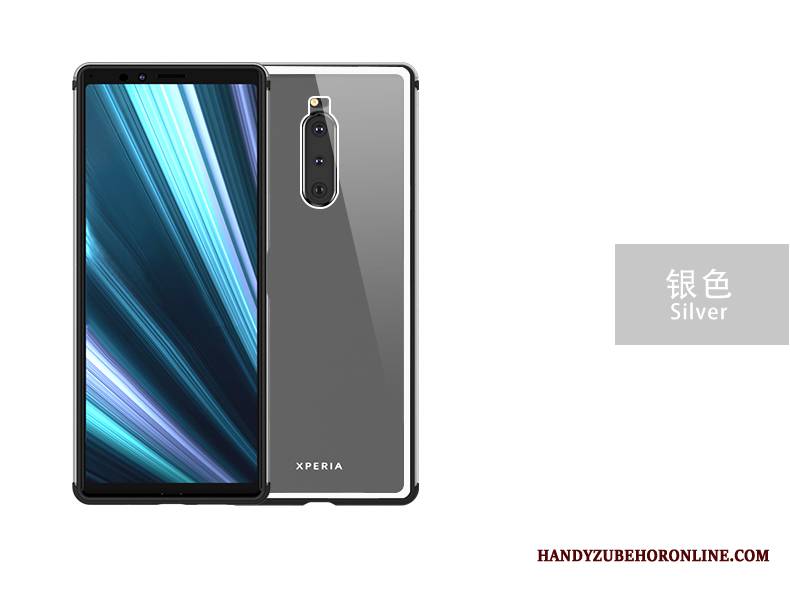 Sony Xperia 1 Futerał Szkło Etui Na Telefon Ochraniacz Przezroczysty Tylna Pokrywa Srebro Tendencja