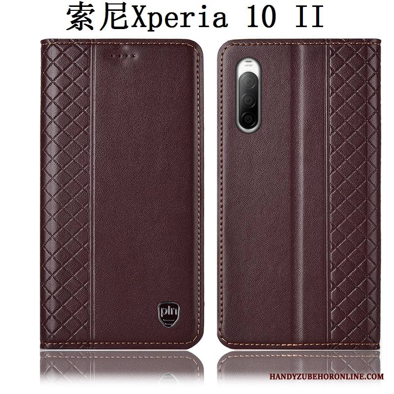 Sony Xperia 10 Ii Etui Anti-fall Etui Na Telefon Pokrowce Czerwony Skórzany Futerał Ochraniacz