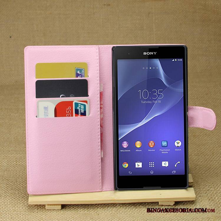 Sony Xperia T3 Etui Na Telefon Purpurowy Skórzany Futerał Telefon Komórkowy Ochraniacz