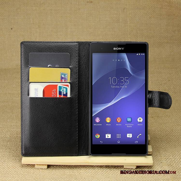 Sony Xperia T3 Etui Na Telefon Purpurowy Skórzany Futerał Telefon Komórkowy Ochraniacz