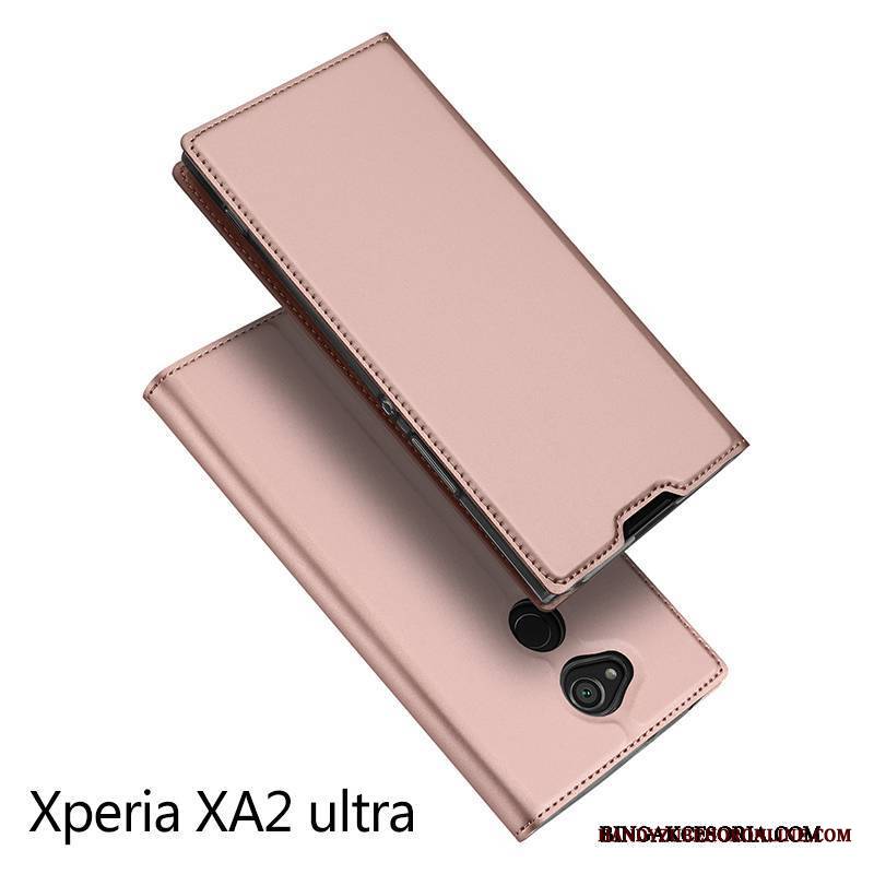 Sony Xperia Xa2 Ultra Telefon Komórkowy Futerał Tendencja Skórzany Karta Ochraniacz Złoto