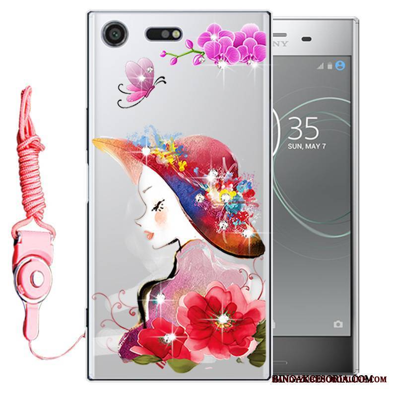 Sony Xperia Xz Premium Etui Na Telefon Silikonowe Miękki All Inclusive Rhinestone Futerał Ochraniacz