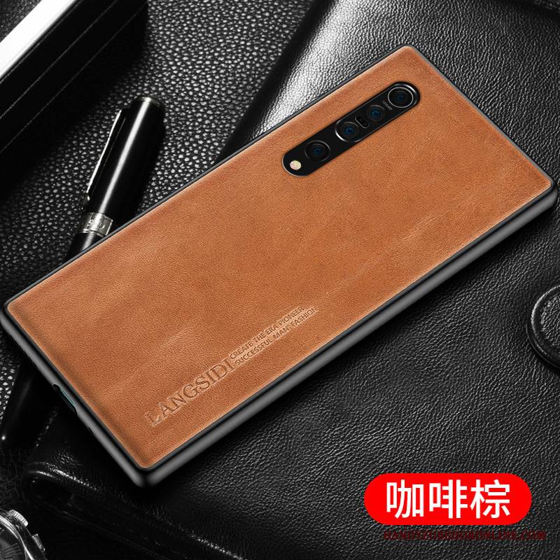 Xiaomi Mi 10 Pro Futerał Etui Na Telefon Moda Mały Kreatywne Bydło Prawdziwa Skóra All Inclusive