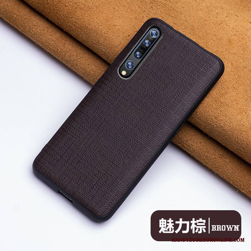 Xiaomi Mi 10 Pro Futerał Mały Moda Luksusowy Biznes Prawdziwa Skóra Anti-fall Modna Marka