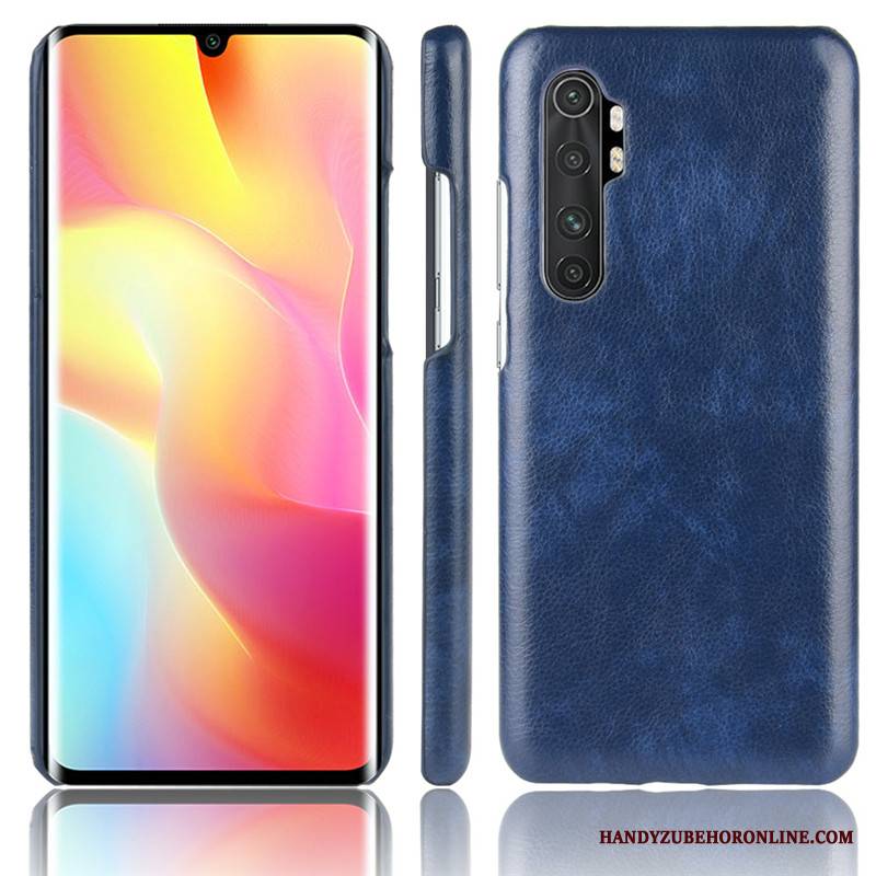 Xiaomi Mi Note 10 Lite Futerał Młodzież Etui Na Telefon Niebieski Skóra Litchi Wzór Mały