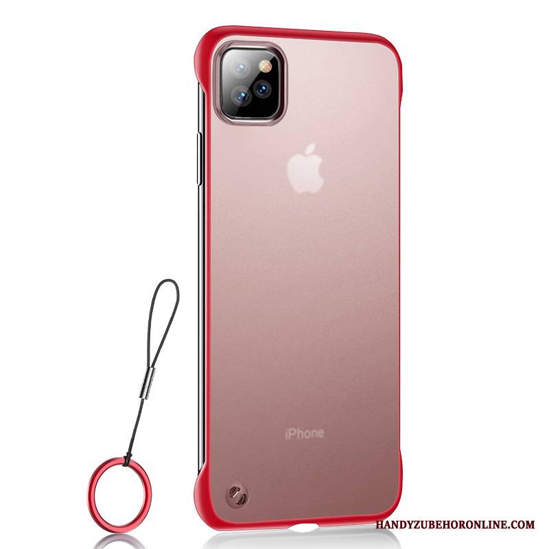 iPhone 11 Pro Etui Na Telefon Przezroczysty Granica Wiszące Ozdoby Futerał Czerwony Proste