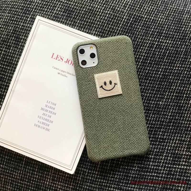 iPhone 11 Pro Max Etui Na Telefon Flanela Futerał Smile Piękny Miękki Szary