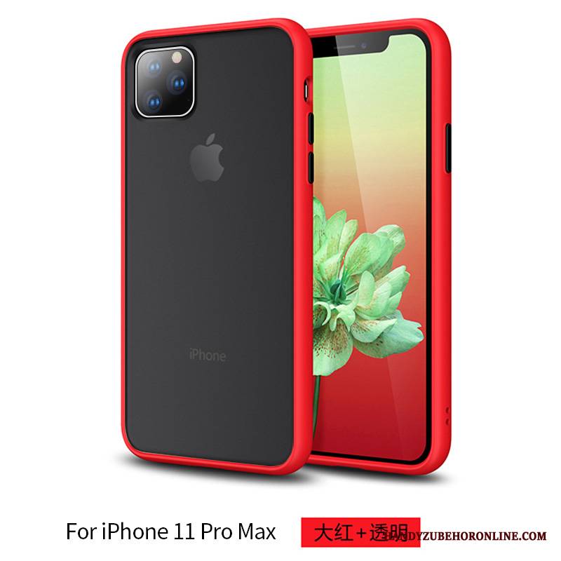 iPhone 11 Pro Max Futerał Etui Na Telefon Przezroczysty Czerwony Netto Niebieski Nubuku Modna Marka All Inclusive