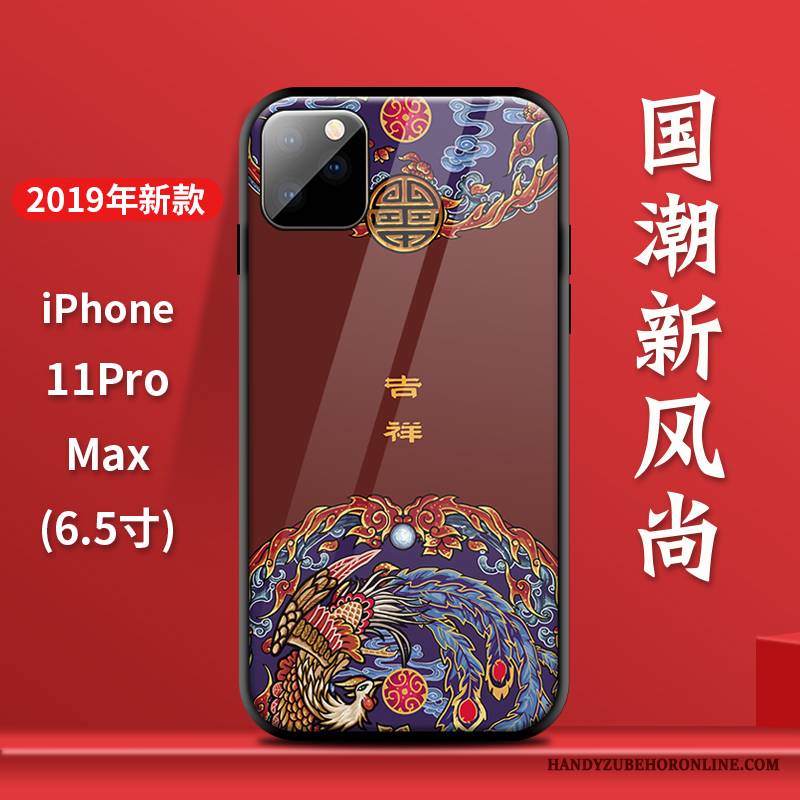 iPhone 11 Pro Max Futerał Modna Marka Anti-fall Czarny Nowy Oryginalny Wiatr Chiński Styl