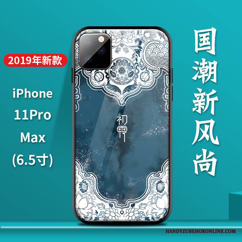 iPhone 11 Pro Max Futerał Modna Marka Anti-fall Czarny Nowy Oryginalny Wiatr Chiński Styl