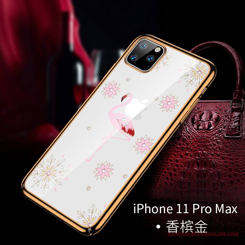 iPhone 11 Pro Max Futerał Modna Marka Etui Anti-fall Czerwony Netto Ptak Przezroczysty Wysoki Koniec