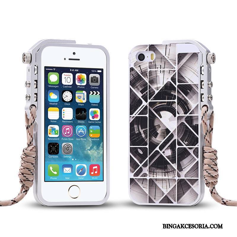 iPhone 5/5s Etui Etui Na Telefon Granica Futerał Metal Tendencja Anti-fall