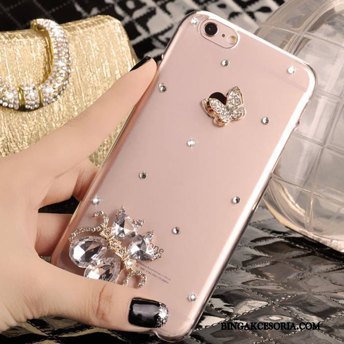 iPhone 5/5s Etui Rhinestone Etui Na Telefon Futerał Różowe Ochraniacz