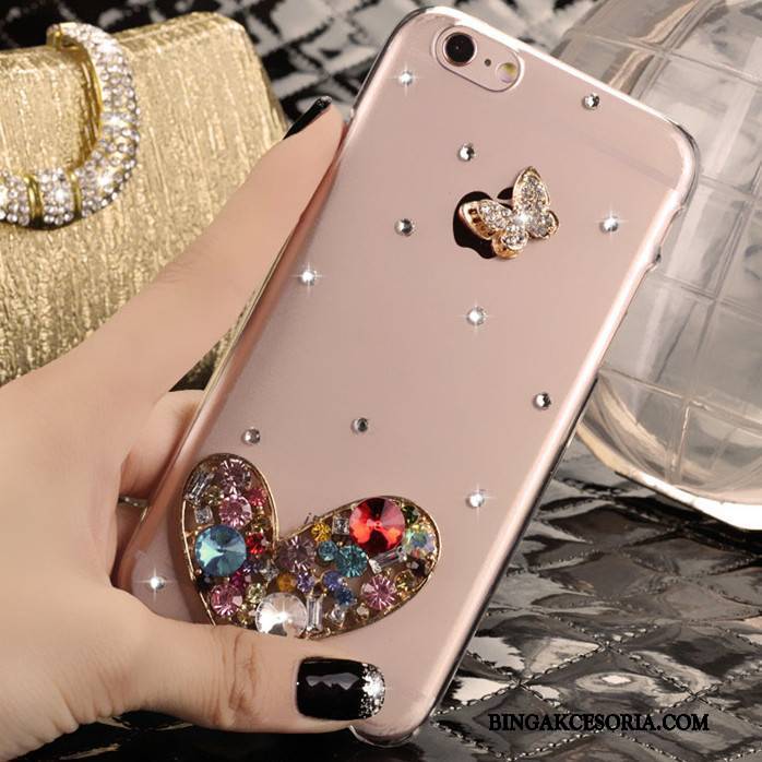 iPhone 5/5s Etui Rhinestone Etui Na Telefon Futerał Różowe Ochraniacz