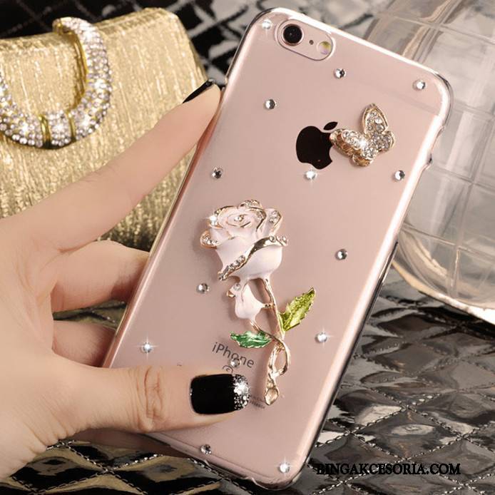 iPhone 5/5s Etui Rhinestone Etui Na Telefon Futerał Różowe Ochraniacz