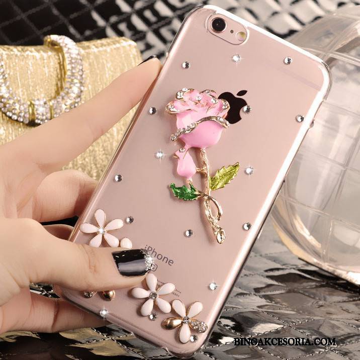 iPhone 5/5s Etui Rhinestone Etui Na Telefon Futerał Różowe Ochraniacz