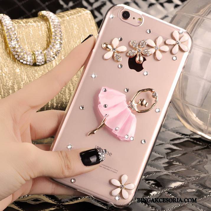 iPhone 5/5s Etui Rhinestone Etui Na Telefon Futerał Różowe Ochraniacz