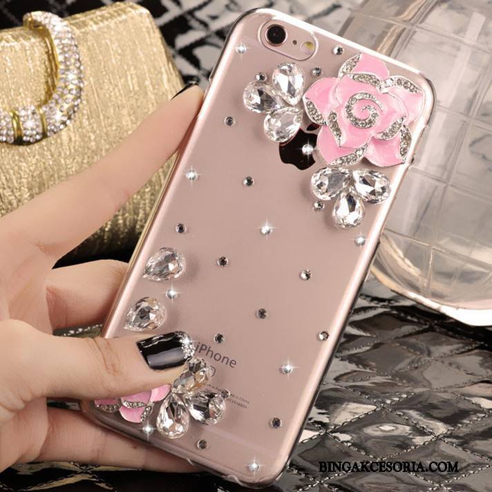 iPhone 5/5s Etui Rhinestone Etui Na Telefon Futerał Różowe Ochraniacz