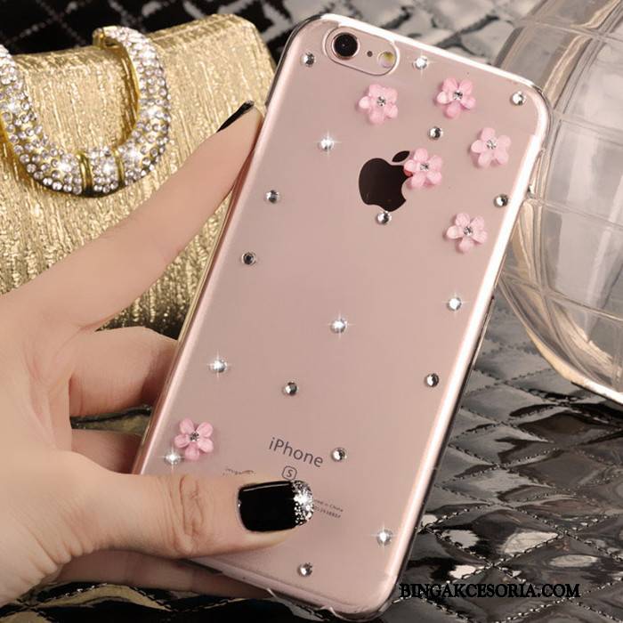 iPhone 5/5s Etui Rhinestone Etui Na Telefon Futerał Różowe Ochraniacz