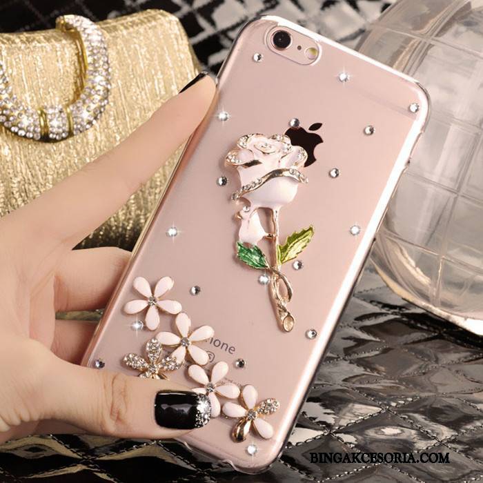 iPhone 5/5s Etui Rhinestone Etui Na Telefon Futerał Różowe Ochraniacz