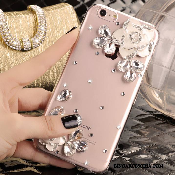 iPhone 5/5s Etui Rhinestone Etui Na Telefon Futerał Różowe Ochraniacz