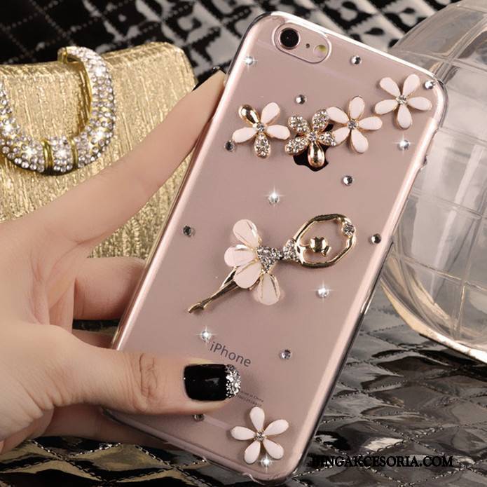 iPhone 5/5s Etui Rhinestone Etui Na Telefon Futerał Różowe Ochraniacz