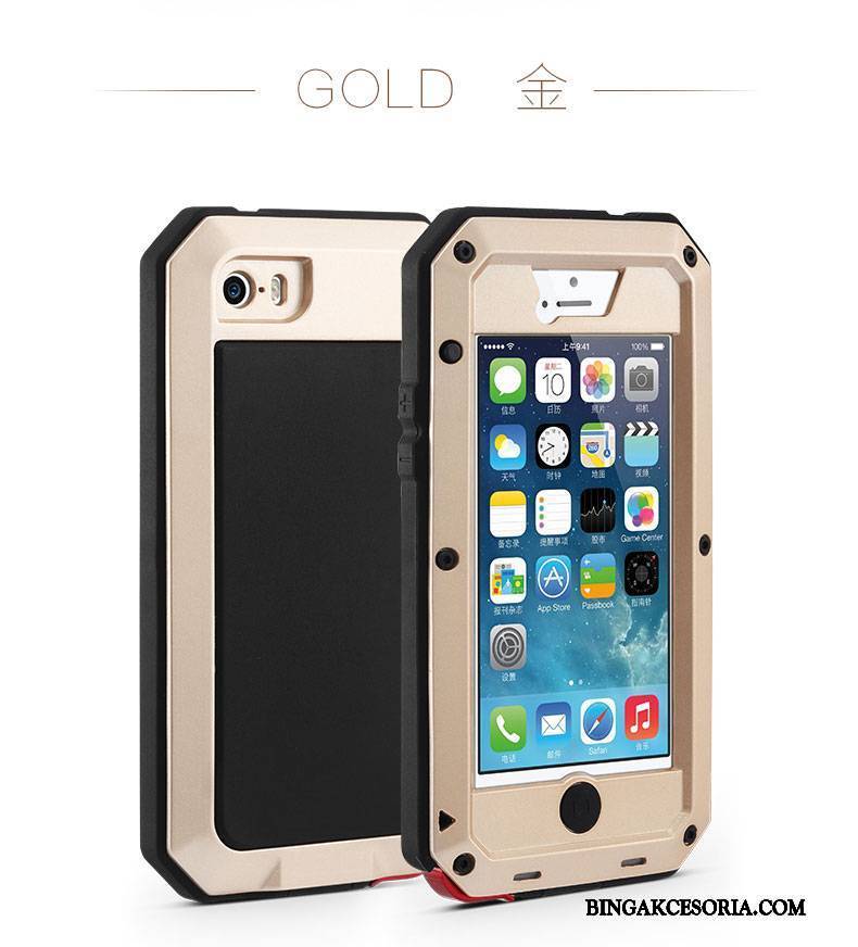 iPhone 5/5s Futerał All Inclusive Etui Żółty Trzy Mechanizmy Obronne Ochraniacz Pancerz Metal