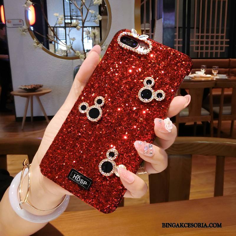 iPhone 5/5s Futerał Etui Na Telefon Ełk Luksusowy Modna Marka Rhinestone Telefon Komórkowy Czerwony