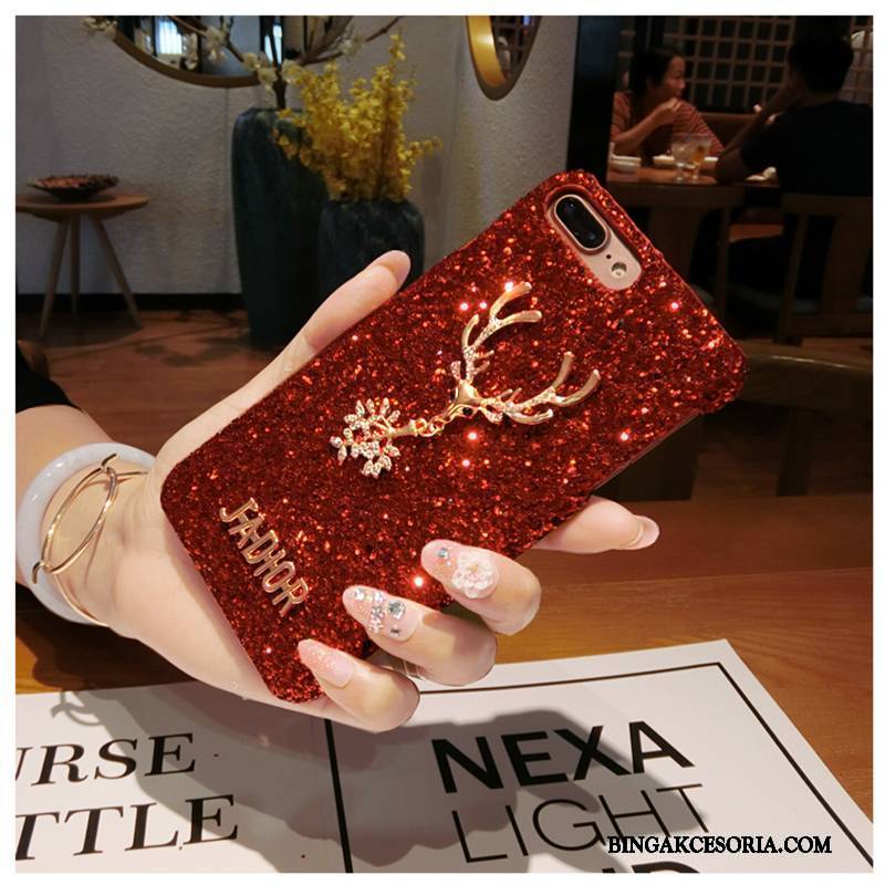 iPhone 5/5s Futerał Etui Na Telefon Ełk Luksusowy Modna Marka Rhinestone Telefon Komórkowy Czerwony