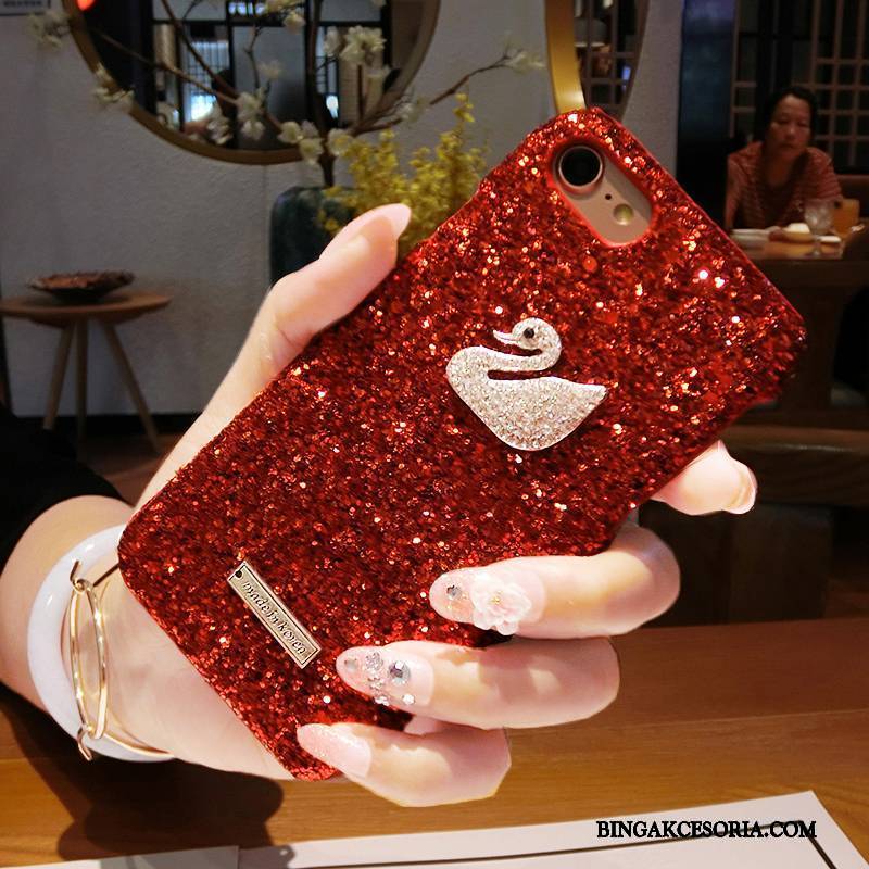 iPhone 5/5s Futerał Etui Na Telefon Ełk Luksusowy Modna Marka Rhinestone Telefon Komórkowy Czerwony