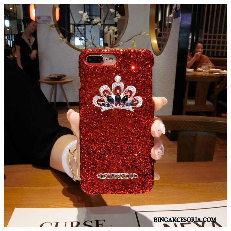 iPhone 5/5s Futerał Etui Na Telefon Ełk Luksusowy Modna Marka Rhinestone Telefon Komórkowy Czerwony