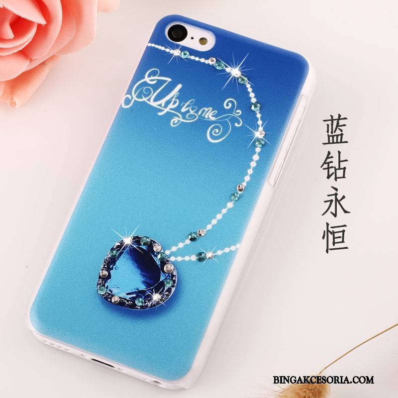 iPhone 5c Trudno Rhinestone Tendencja Nubuku Futerał Czerwony Etui Na Telefon