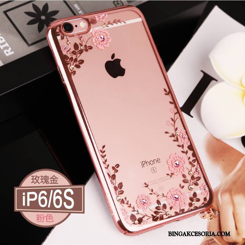 iPhone 6/6s Futerał Etui Na Telefon Rhinestone Luksusowy Złoto All Inclusive Eleganckie Przezroczysty